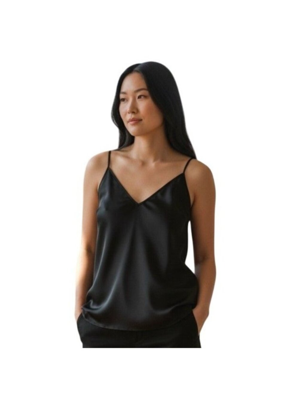 Ettitude Sateen Cami in Onyx Black NWT - Size XS